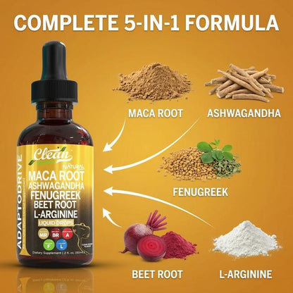 Zenthos's Maca Root Liquid Drops. Your 5-in-1 Support.
