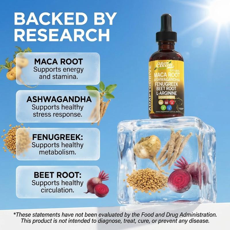Zenthos's Maca Root Liquid Drops. Your 5-in-1 Support.